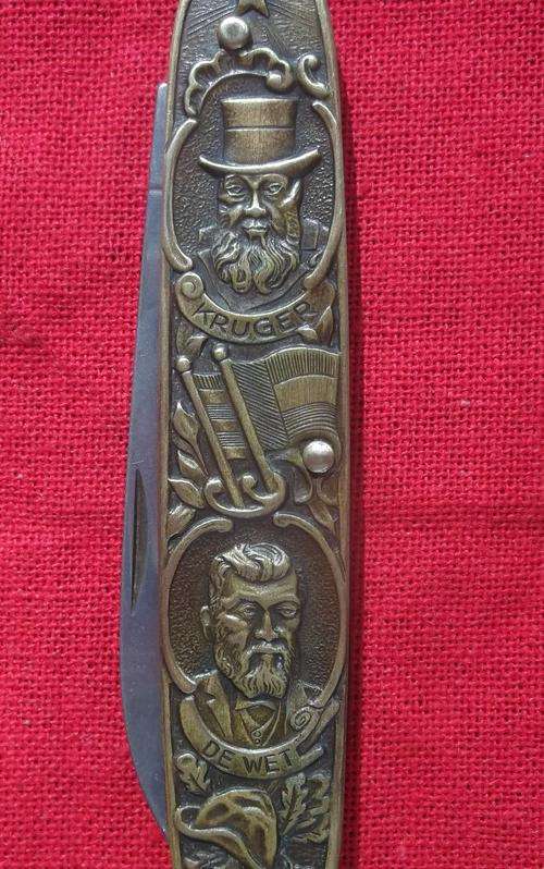 Awesome! Pres. Kruger / Gen. de Wet POCKET KNIFE! -Eendracht maakt Macht - Inox Solingen - Germany