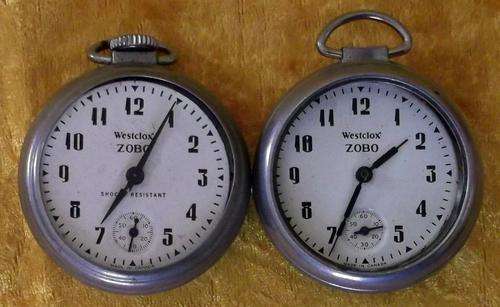 2X ZOBO WESTCLOX POCKET WATCHES FOR SPARES OR REPAIRS?!