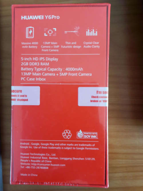 HUAWEI Y6Pro TIT-U02 Cellphone (new)