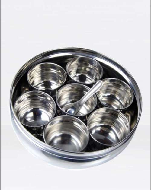 Indian Spice Tray (Spice Box or Spice Rack - also known as Masala Dabba), Stainless Steel