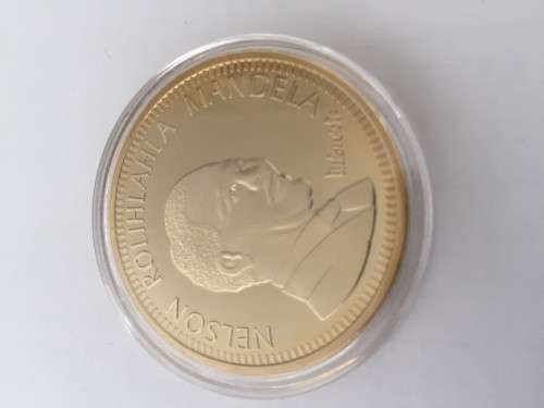 Gold Plater 10 years of Freedom Mandela Medallion