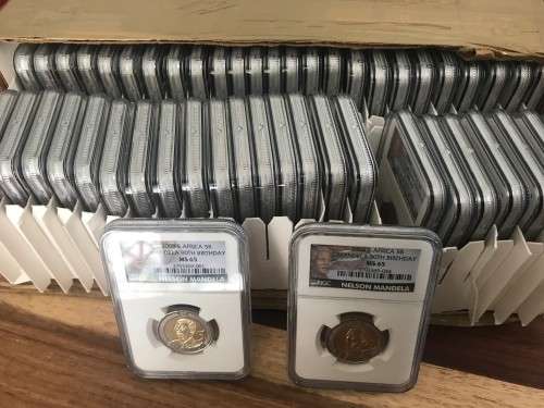 2008 Mandela 90th Birthday celebration R5  NGC Grading MS65