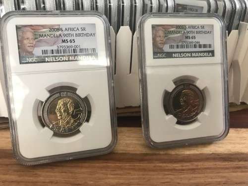 2008 Mandela 90th Birthday celebration R5  NGC Grading MS65
