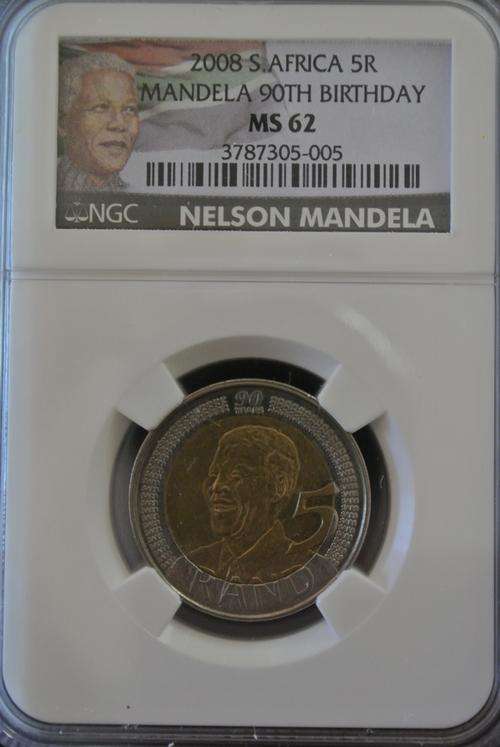MS 62 NGC MANDELA BIRTHDAY 2008 MINT STATE 62,NEW LABEL, Very Sought After