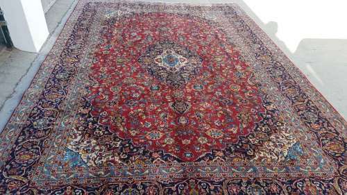 Persian carpet kashan 432cm x 282cm hand knotted (with certificate)