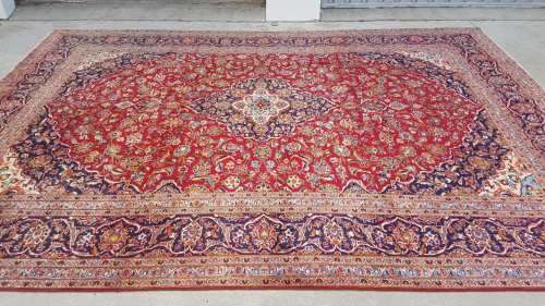 Persian carpet kashan 409CM X 297CM hand knotted  (with certificate)