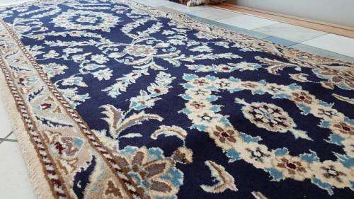 Persian carpet naien 300cm x 74cm hand knotted (with certificate)