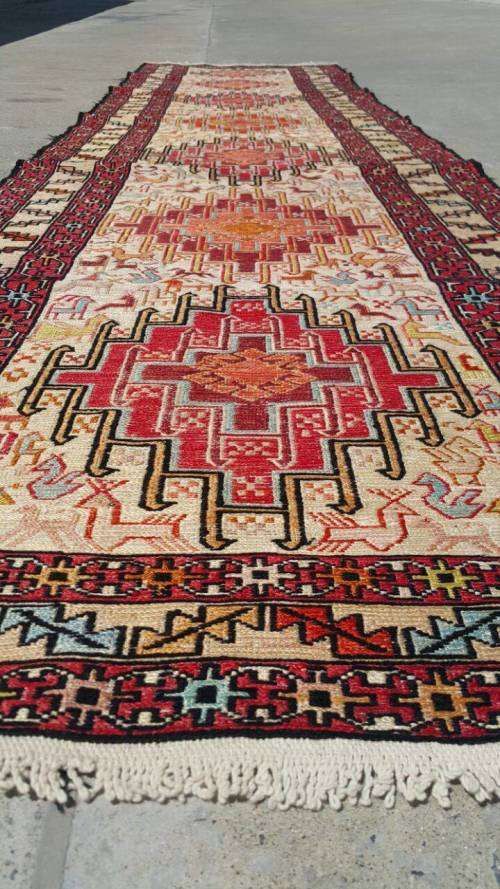 PERSIAN KELIM SILK RUNNER 292cm x 70cm HAND WOVEN (with certificate)