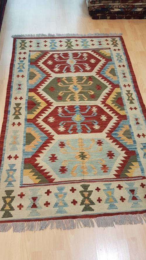 afghan kilim hand knotted 190cm x 125cm (with certificate)