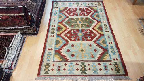 afghan kilim hand knotted 190cm x 125cm (with certificate)