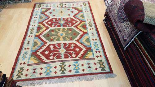 afghan kilim hand knotted 190cm x 125cm (with certificate)