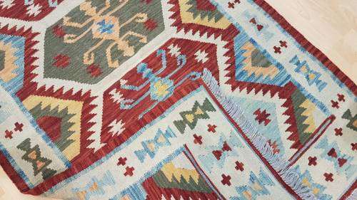 afghan kilim hand knotted 190cm x 125cm (with certificate)