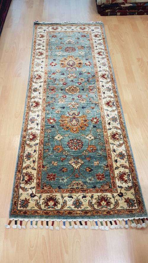 Persian Afghan Chobi Carpet 199cm x 75cm Hand Knotted