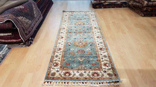 Persian Afghan Chobi Carpet 199cm x 75cm Hand Knotted