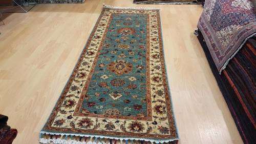 Persian Afghan Chobi Carpet 199cm x 75cm Hand Knotted