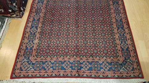 Persian Moud Carpet 223cm x 137cm Hand Knotted (with certificate)