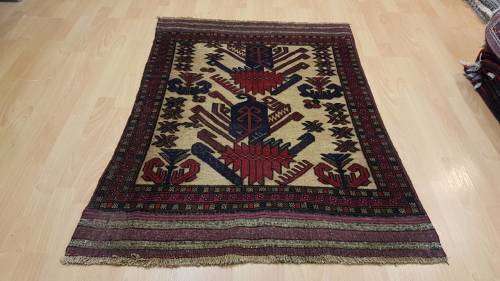 Persian Afghan Taimani Kilim&Carpet Mixture 125cm x 88cm Hand Knotted (with certificate)
