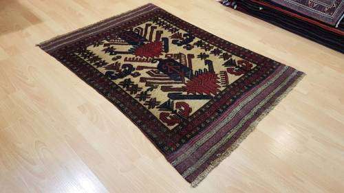 Persian Afghan Taimani Kilim&Carpet Mixture 125cm x 88cm Hand Knotted (with certificate)