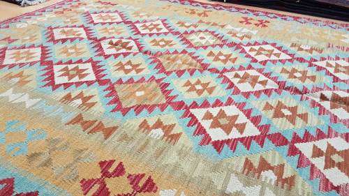 Afghan kilim 208cm x 162cm Hand Knotted (with certificate)