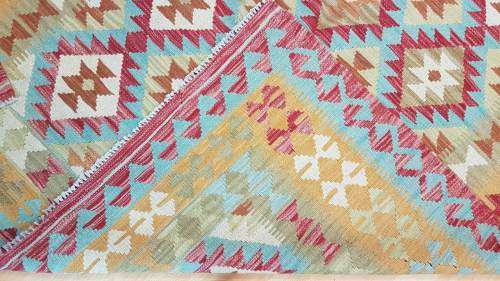 Afghan kilim 208cm x 162cm Hand Knotted (with certificate)