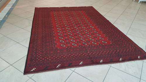 SPECIAL OFFER!!! Persian Red Afghan Carpet 285cm x 202cm Hand Knotted