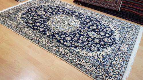 Persian Naien Carpet 211cm x 126cm Hand Knotted