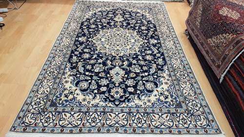 Persian Naien Carpet 211cm x 126cm Hand Knotted