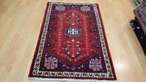 Persian Abadeh Carpet 124cm x 80cm Hand Knotted