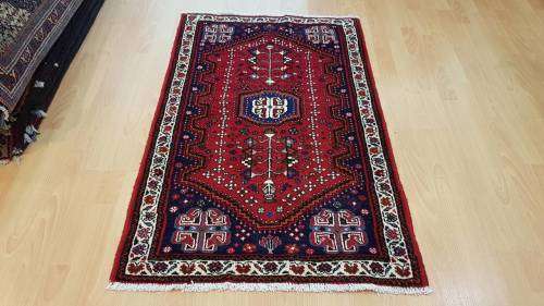 Persian Abadeh Carpet 124cm x 80cm Hand Knotted