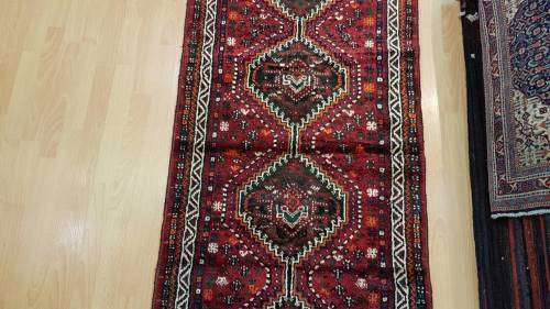 Persian Shiraz Carpet Runner 290cm x 80cm Hand Knotted