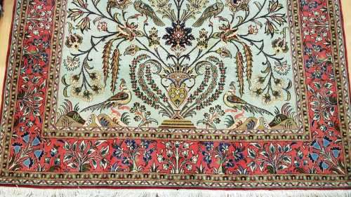 Very Fine Persian Qum Carpet 228cm x 144cm Hand Knotted