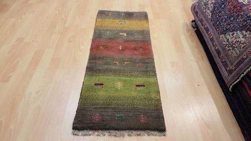 Persian gabbeh Carpet 124cm x 47cm Hand Knotted