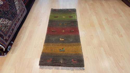 Persian gabbeh Carpet 124cm x 47cm Hand Knotted