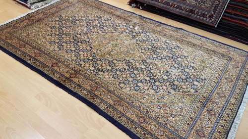 Persian Moud Carpet 197cm x 119cm Hand Knotted