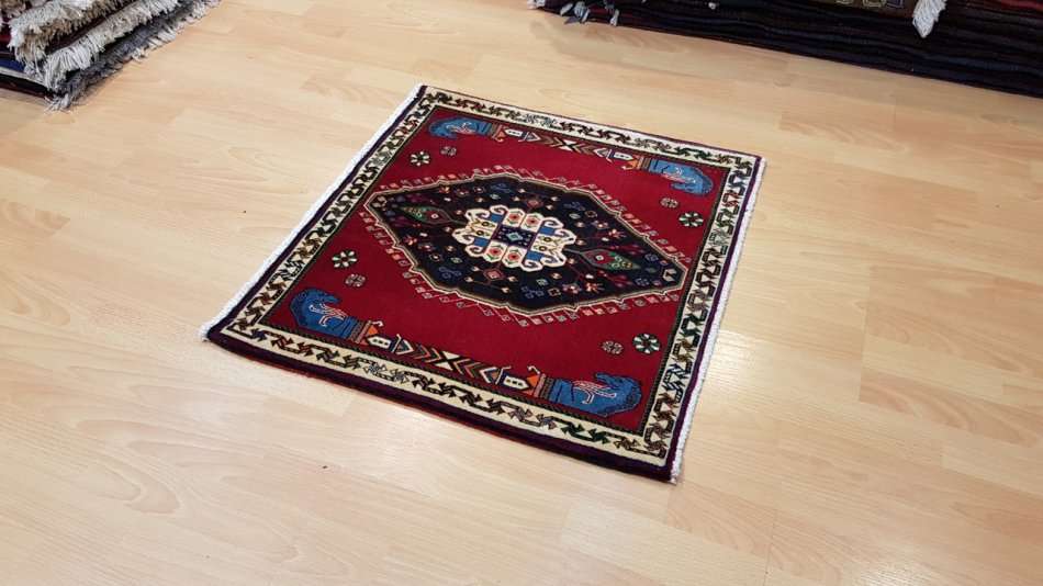 Very Fine Persian Qashgaye Carpet 65cm x 65cm Hand Knotted