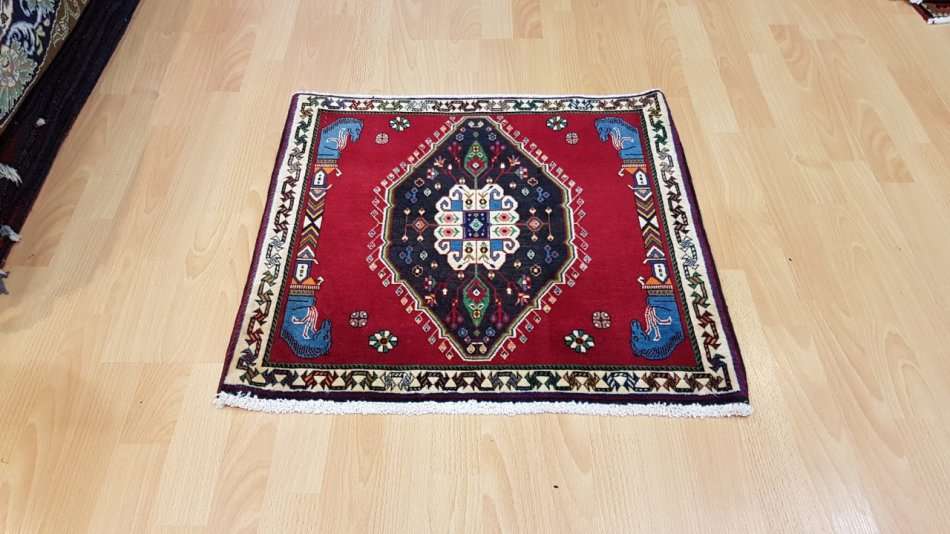 Very Fine Persian Qashgaye Carpet 65cm x 65cm Hand Knotted
