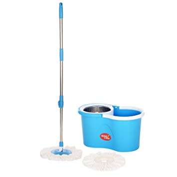 Brand new magic mops with steel basket and two mop heads