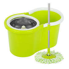 Brand new magic mops with steel basket and two mop heads