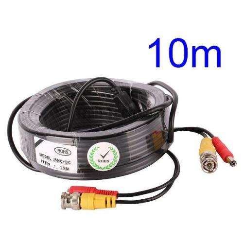 CCTV Camera Cable Video Power Combined BNC DC Cable Extension Cord - 10m