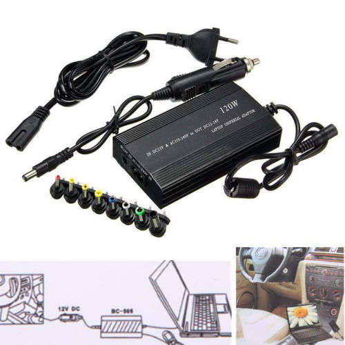 120W Universal AC/DC to DC Adapter Inverter Car Charger Power Supply For Laptop