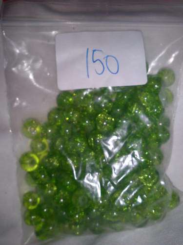 150 green crackle beads
