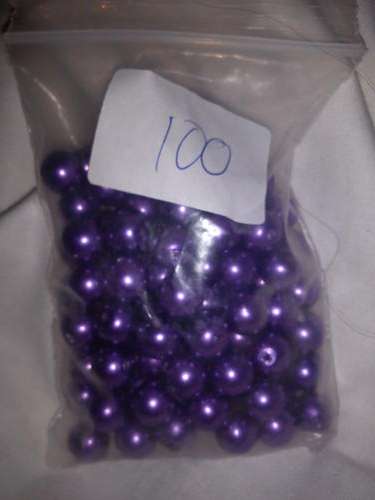 100 purple pearl beads