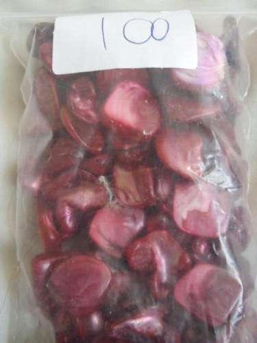 100 bright pink shell beads