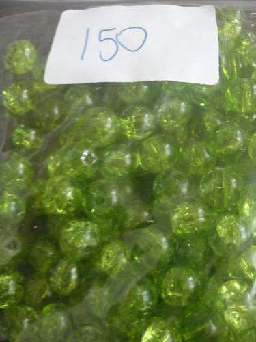 150 green crackle beads