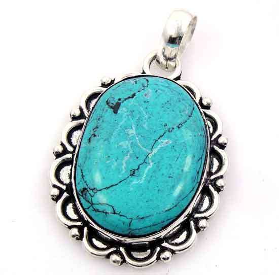 BEAUTIFUL Silver TURQUOISE Pendant!!!
