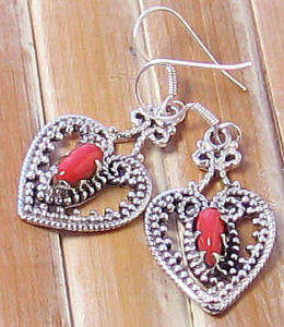 STUNNING **CORAL** Sterling Silver Earrings