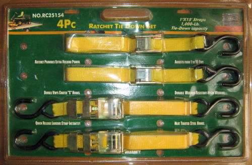 4 PIECE RATCHET TIE DOWN SET