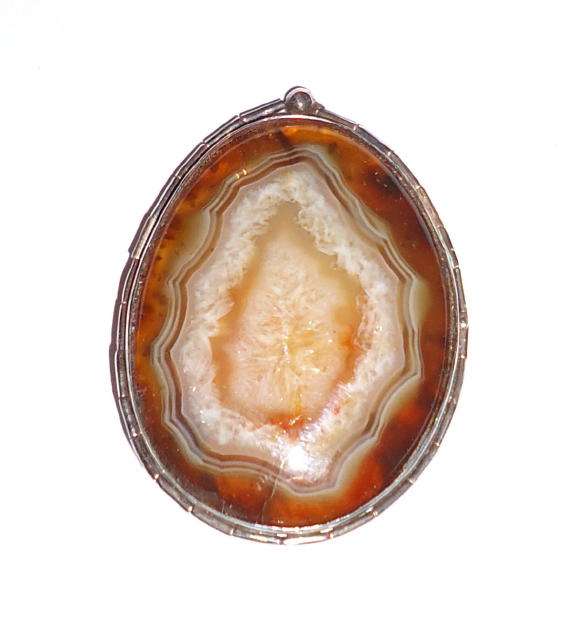ERIC FREY AGATE BROOCH OR NECKLACE PENDANT