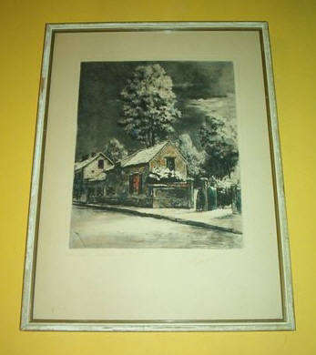 FRENCH ETCHING - BASBIZON - MAISON OE RULLER