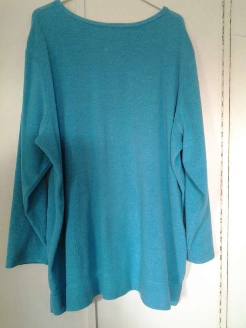 WOMEN'S PLUS SIZE 2X TURQUOISE BLUE FLEECE TOP - COMFY, CASUAL WEAR